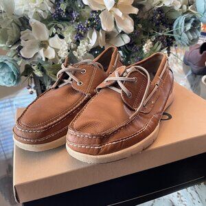 G.H. Bass Men’s Leather Boat Shoes Roscoe Size 11.5 Brown Dual Width
